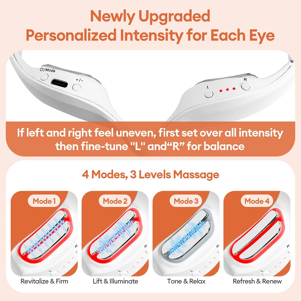 Filoriya EMS Eye Massager Glasses Red Light Therapy