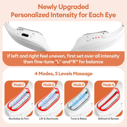 Filoriya EMS Eye Massager Glasses Red Light Therapy